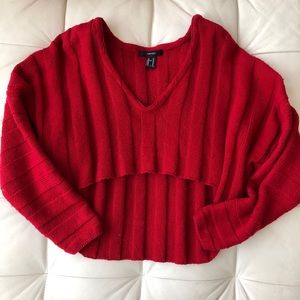 Forever 21 Red Crop Sweater